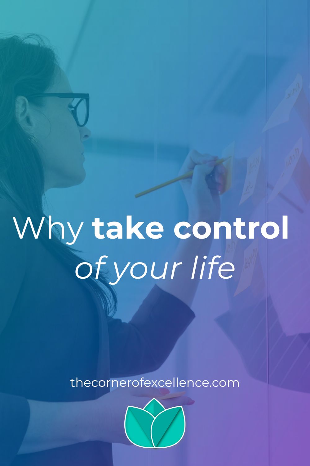 take control of your life businesswoman writing