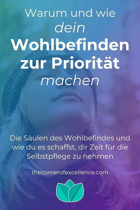 dein Wohlbefinden zur PrioritÃ¤t machen Wohlbefinde eine PrioritÃ¤t Wohlbefinden Schwerpunkt entspannte Frau Natur