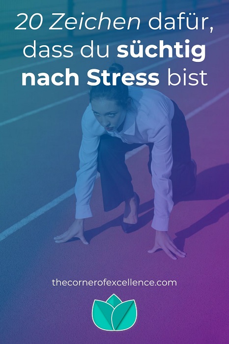 süchtig nach Stress Stresssucht stresssüchtig chronischer Stresss Frau rennt Anzug