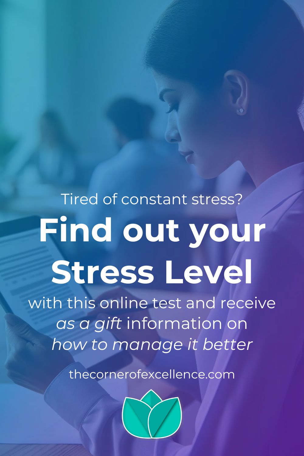 How stressed are you? Scientifically based Stress level test. Take the free Stress quiz & take away a gift to better manage stress chronic stress density